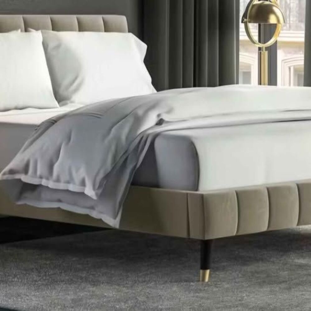 Saatva Valencia, King Graphite Vintage Velvet  Bed Set (New In Box)